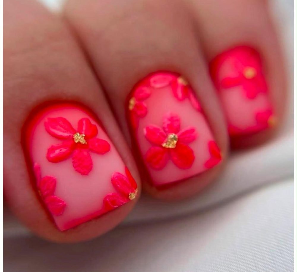 Nail art diseño floral